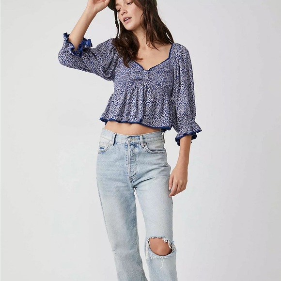 Free People Brittnee Printed Top - Picture 2 of 9